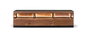 GINER Y COLOMER Meuble TV en bois d'acacia naturel et noir avec 3 tiroirs